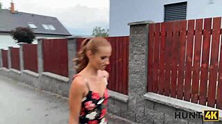 red riding hood sucks and rides huge cock outdoors!
