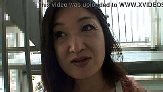 j-granny chiyo yamabe spreads hairy pussy soaked in creampie