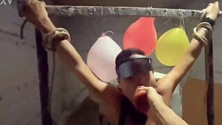 Ultra Dominant Mistress Ties Guy in Car Park for Dildo Mouth Fuck Femdom