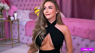 blonde ashley sinn strips teases huge tits wiggles ass dildo blowjob doggy pound