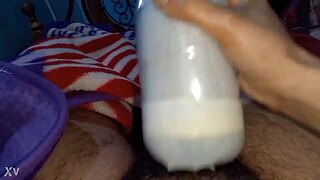 Arab Moroccan dude jerks massive cock fast watching homemade cumshot 😏💦