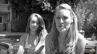 Blonde mature lesbian devours cute teen pussy in passionate 69 tribbing session