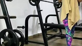 gym training turns into hard fuck and mouth cumshot