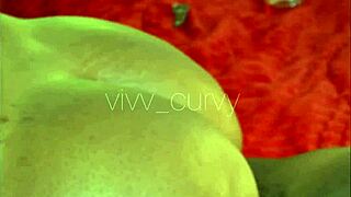 curvy ebony teases with big ass reverse riding huge black cock