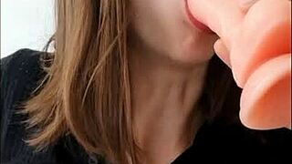 naughty secretary wife fingers pussy at office to magic wand orgasm bliss