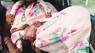 beautiful housewife cheats with boyfriend in car full of telugu dirty talk