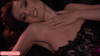 jeny smith's red corset stockings tease drives me wild with desire