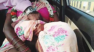 beautiful housewife cheats with boyfriend in car full of telugu dirty talk