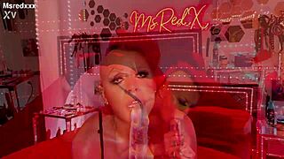 ms red i deepthroat this giant dildo an ride it wild!!
