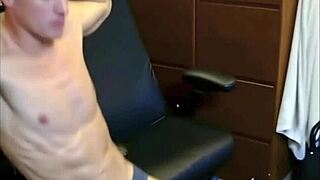 watch these thin muscled guys in briefs squat stand bulge legs flexing