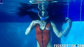Skinny latina helen star skinny dives underwater pool mask sexy boobs