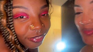 Lucy Hayz and Sascha dive into their first sizzling threesome with bisexual ebony heat