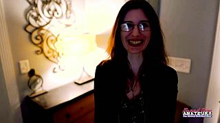 Nerdy Brunette Hazel Oconnor Fingers Pussy Deepthroats BJ