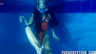 Skinny latina helen star skinny dives underwater pool mask sexy boobs