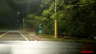 brazilian latina drika muniz sucks cock during car ride then fucks hard in roadside motel