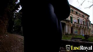 dirty teen clarysse, ready for outdoor castle pounding?