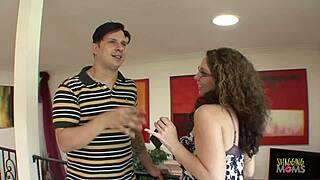 A horny brunette with big boobs seduced him with her melons an blowjob skills ya know
