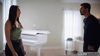small tits milf feels guilty betraying husband with stepbrother's cock