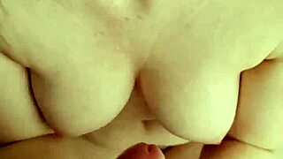 Hot POV handjob ends with huge cumshot on titties