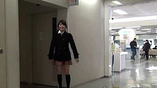 Asian Babe Flashes Panties in Public Skirt Lift