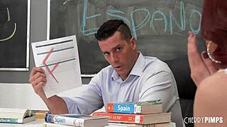 oh man i got caught... professor and i take double cocks for that a-grade threesome!!
