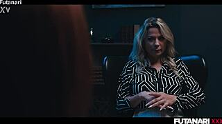 Shalina Devine futa wakes up huge tits trans creampie pussy cleanup