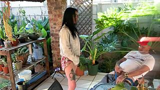 mutual masturbation outdoors with stepsis skirt up closeup doggy style