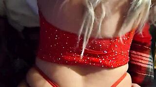 blonde girlfriend in lingerie rides cock cowgirl then bends over doggystyle in pov bedroom fuck