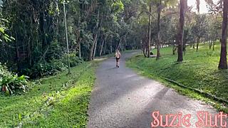 lonely brazilian slut can't resist stranger's cock in park quickie orgasm fuck