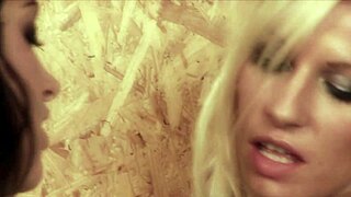 Milf Strap-On Cowgirl Rides Lesbian Partner's Pussy with Dildo Licking and Kissing