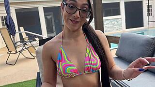 Thick latina stepsis bends over outdoors? You creampie her doggystyle til she rides!