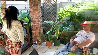 mutual masturbation outdoors with stepsis skirt up closeup doggy style