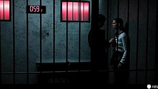 redhead fuck doll bound and used hard in bdsm escape room freeze