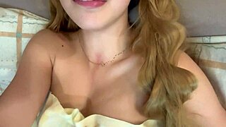 ever wonder what cute blonde does early morning in stepdad's cabin?