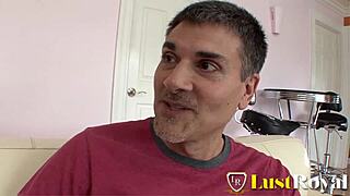 horny older man bends brunette babysitter over for secret pounding
