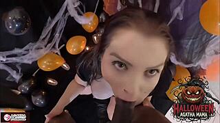 agatha brazilian milf fucks bbc in halloween jack olantern pumpkin