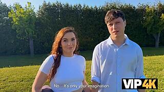 My Czech girlfriend cheats pond-side with old friend watching close up