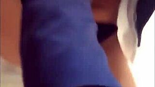 Flight Attendant Cams Brunette Pussy Bathroom Voyeur