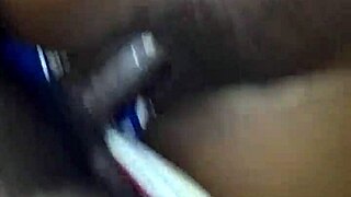 hairy pussy stretched wide by long cock in bedroom creampie finish
