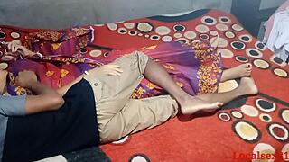 bengali wife in red saree takes hard doggy pounding