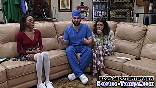 i'm doctor tampa humiliating ebony cheerleader solana in her physical exam speculum spread at doctor-tampa.com