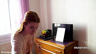 Beautiful Naked Redhead Karolinka Applies Makeup