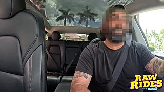 Busty Ebony Milf Fingers Wet Pussy and Exposes Massive Boobs in Shared Car Ride