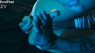 emilly's hot pretty feet up close for your nylon fetish lick toes pov!