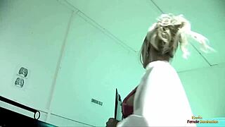 blonde nurse spies on caged brunette banging patient doggystyle in hospital bed.