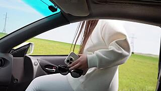 Petite brunette teen rips clothes for cash sex outdoors riding boyfriend's cock in public doggystyle creampie
