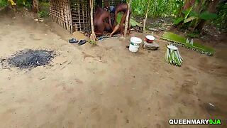 wild sex party turns granny's hut into hardcore creampie orgy outdoor