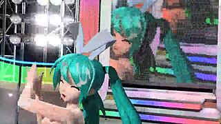 hatsune miku's nude bunny costume reveals big tits ass and pussy fully
