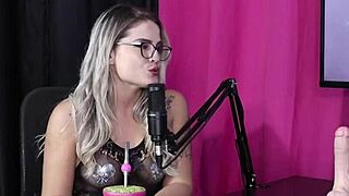 couple's kinky cuckold play with bruna carlos fingering on sheer red lingerie