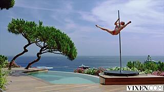 whoa vixen mia tremer splits flexible on gymnastics coach cock cowgirl doggystyle blowjob riding